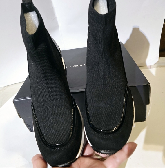 French Connection women's starr wedge sneaker  Black color size 7.5. New with b - Picture 10 of 11